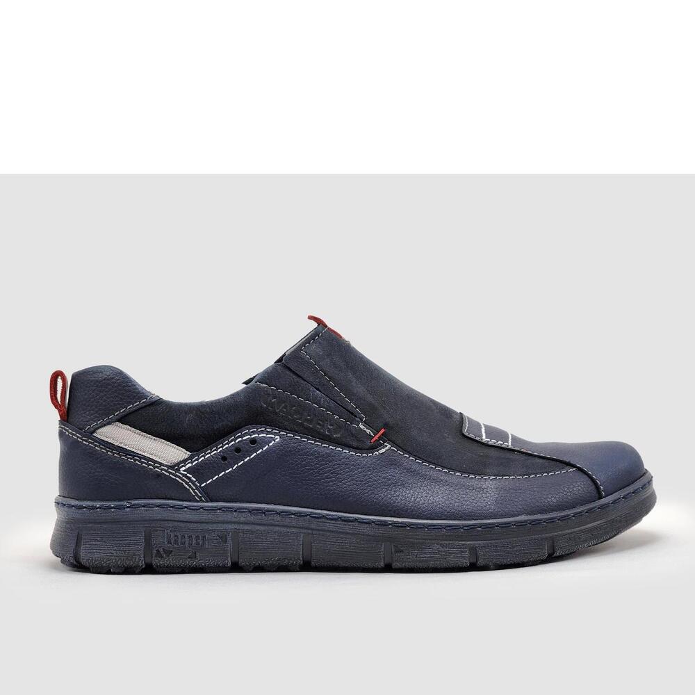 NEW KCR GROUP men's everyday slip-on leather shoes in navy